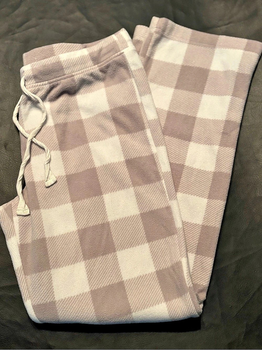 Old Navy Microfleece Pajama Pants Gingham Gray & White | Size Medium